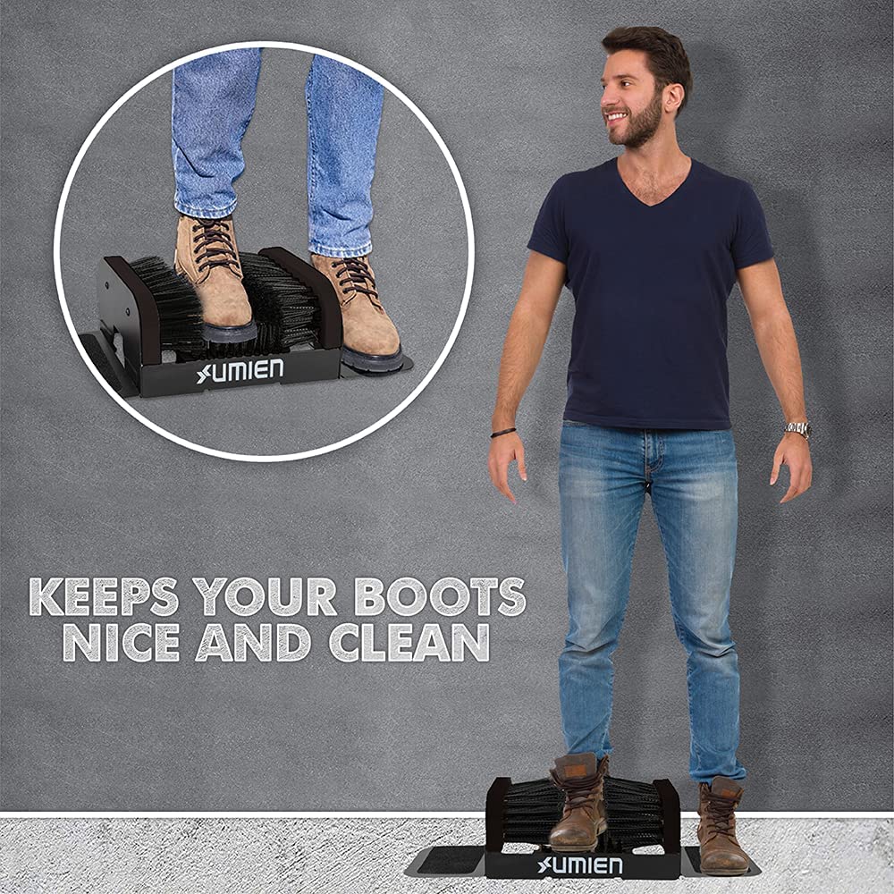 Umien Boot Scraper Brush Outdoor - Deluxe Folding Boot Cleaner Scrubber with Folding Side Flaps Indoor and Outdoor use - Easy to use for Children & Adults - New 2021 Design