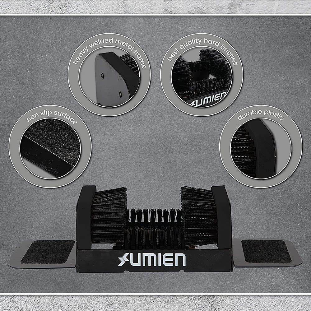 Umien Boot Scraper Brush Outdoor - Deluxe Folding Boot Cleaner Scrubber with Folding Side Flaps Indoor and Outdoor use - Easy to use for Children & Adults - New 2021 Design