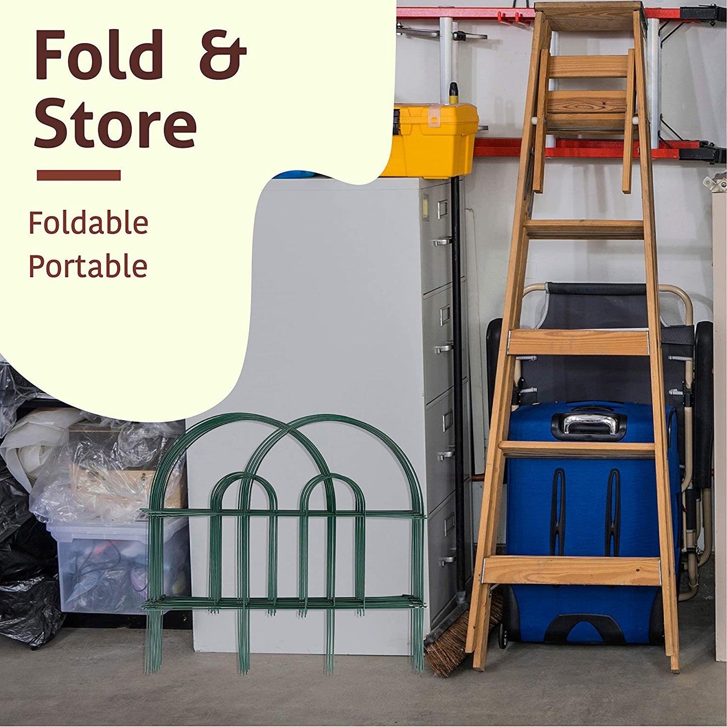 UMIEN Decorative Garden Fence 10 -Pack - 15.8 Ft Long 18 in High Rustproof Iron Garden Fencing, Animal Barrier, Wire Fence for Yard, Garden Border Edging Flower Fence, Outdoor Fences for Landscaping