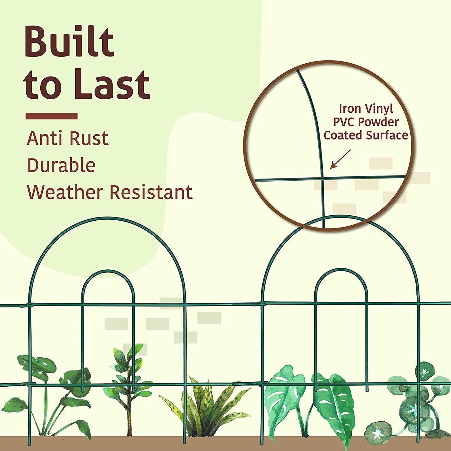 UMIEN Decorative Garden Fence 10 -Pack - 15.8 Ft Long 18 in High Rustproof Iron Garden Fencing, Animal Barrier, Wire Fence for Yard, Garden Border Edging Flower Fence, Outdoor Fences for Landscaping