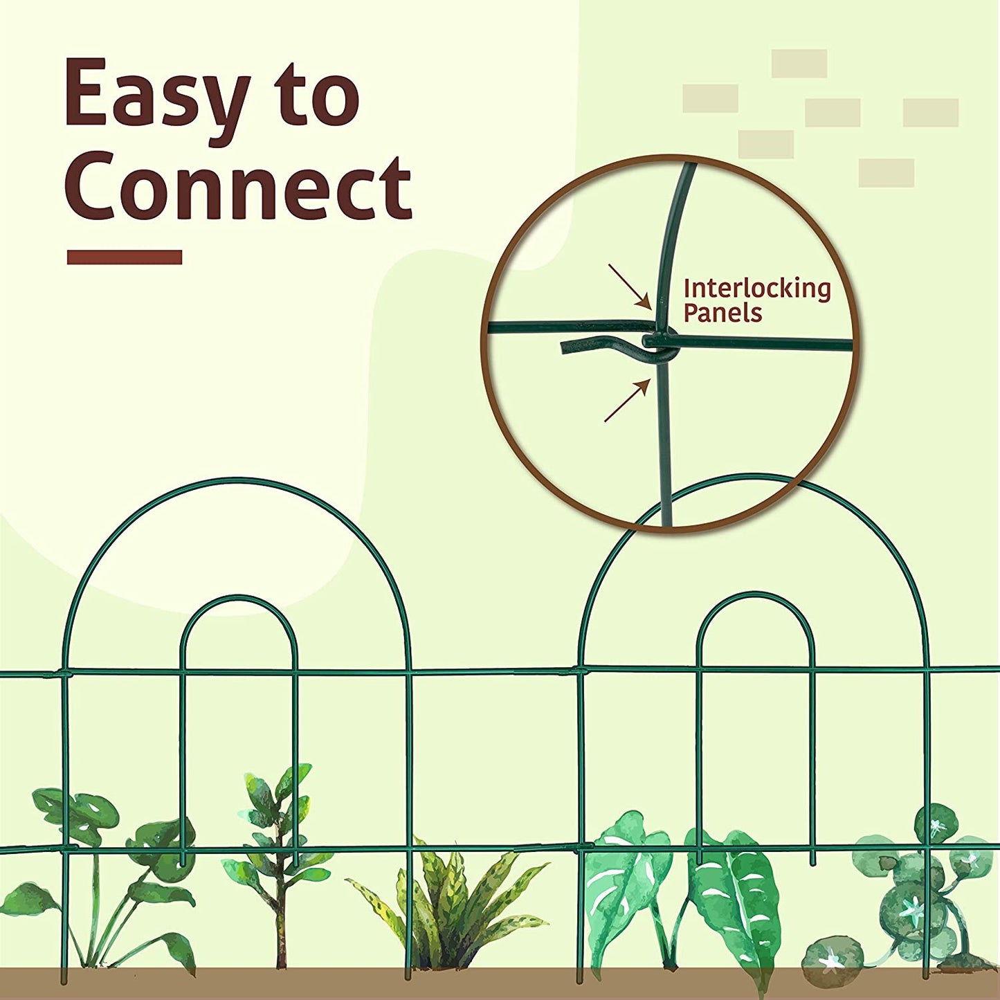 UMIEN Decorative Garden Fence 10 -Pack - 15.8 Ft Long 18 in High Rustproof Iron Garden Fencing, Animal Barrier, Wire Fence for Yard, Garden Border Edging Flower Fence, Outdoor Fences for Landscaping