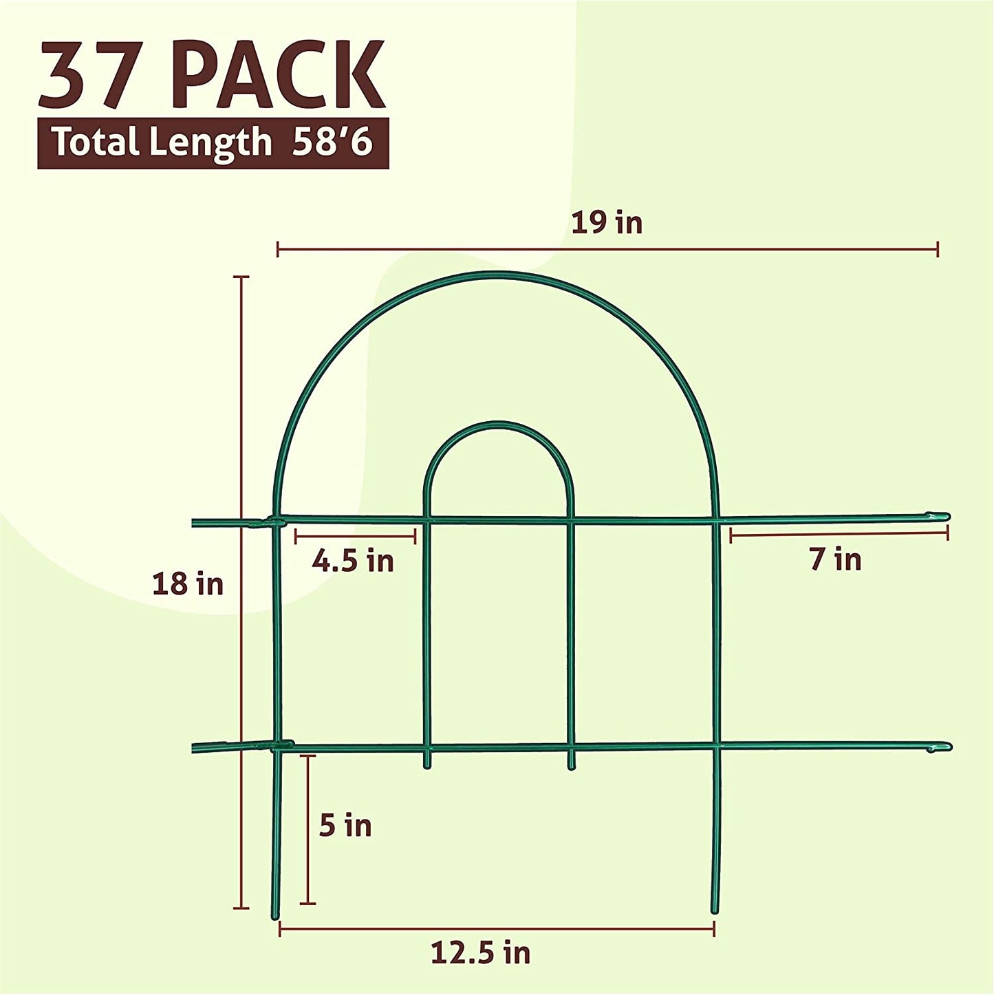 UMIEN Decorative Garden Fence 10 -Pack - 15.8 Ft Long 18 in High Rustproof Iron Garden Fencing, Animal Barrier, Wire Fence for Yard, Garden Border Edging Flower Fence, Outdoor Fences for Landscaping